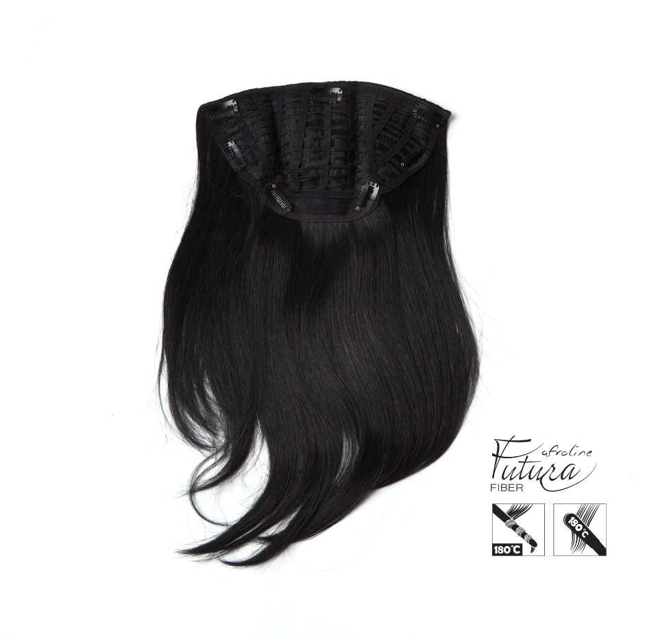 Félparóka fekete szintetikus paróka AFROline