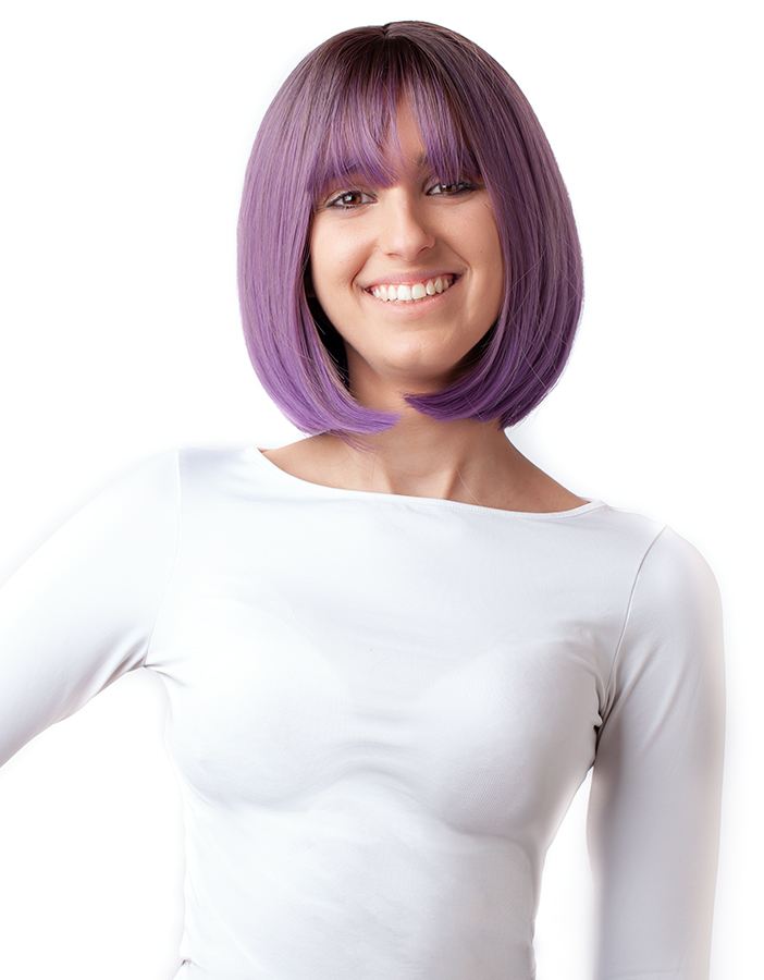 Paróka bob lila rövid AFROline szintetikus paróka